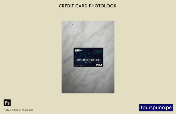 listo para imprimir plantilla frontal de aspecto fotográfico de tarjeta visa Ben